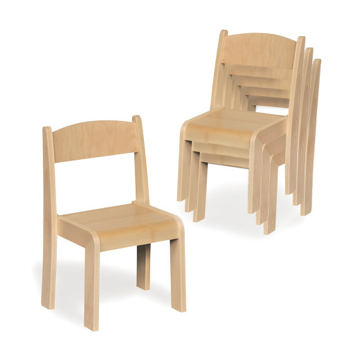 Natural Stackable Chair 35cm (Set of 4) 