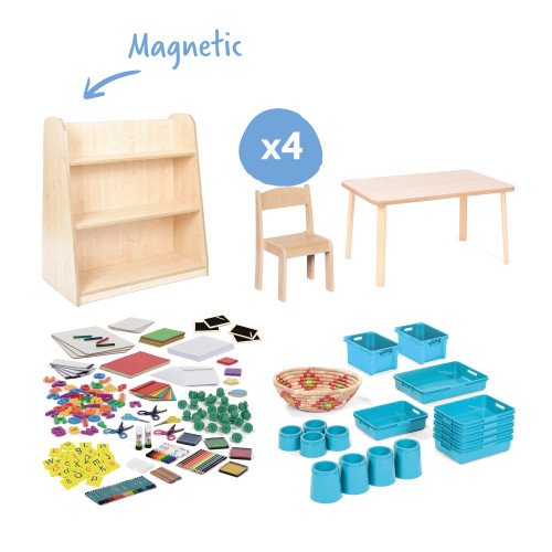 Complete Mark Making Area Set 3-4yrs (with MLSU2W, RCTLA53 & 4xChairs31)