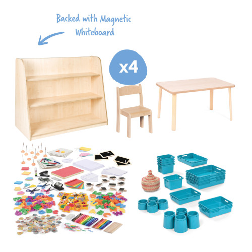 Complete Mark Making Area Set 4-5yrs (with HLSU2W, RCTLA53 & 4xChairs31)