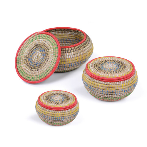 Set of x2 Large Colourful Stacking Baskets