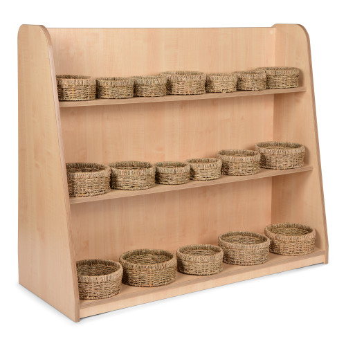 High Level Unit with Round Seagrass Basket Set