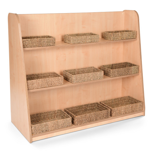 High Level Unit with Shallow Rectangle Seagrass Basket Set
