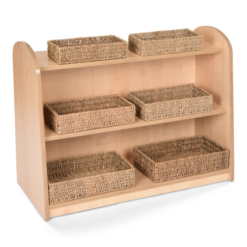 Low Level Unit with Shallow Rectangle Seagrass Basket Set