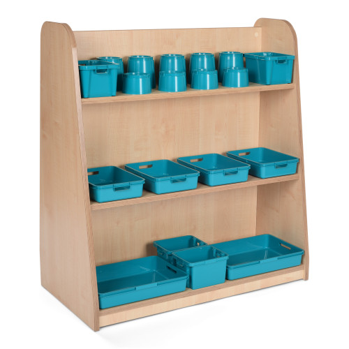 Mid Level Unit with Plastic Storage & Pots (Turquoise)