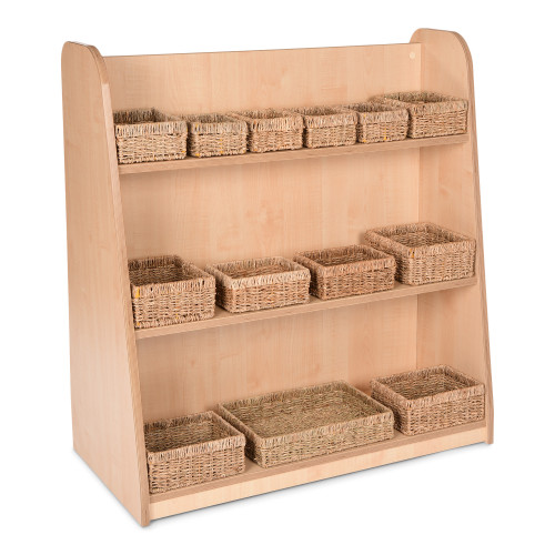 Mid Level Unit with Rectangle Seagrass Basket Set
