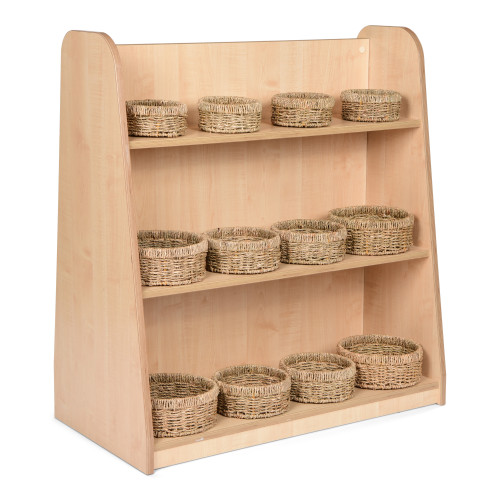 Mid Level Unit with Round Seagrass Basket Set