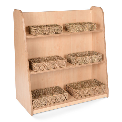 Mid Level Unit with Shallow Rectangle Seagrass Basket Set