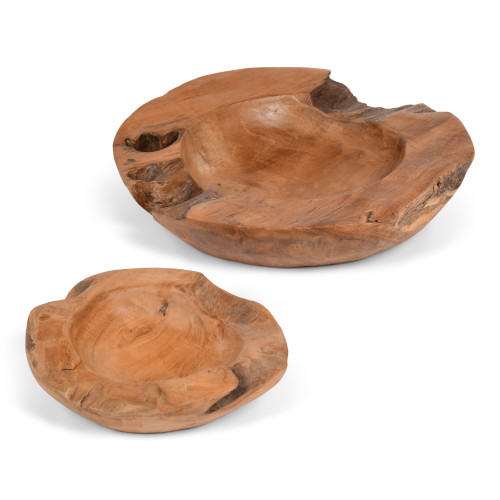 Set of Small Wooden Root Bowls