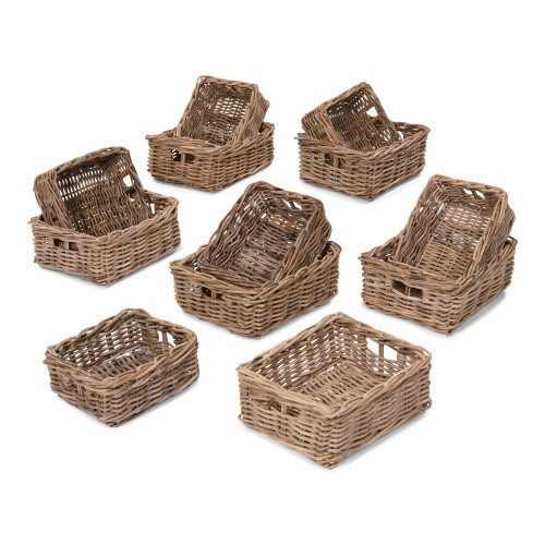 High Level Rattan Basket Storage Set