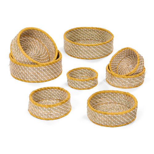 Low Level Yellow Trim Round Basket Set