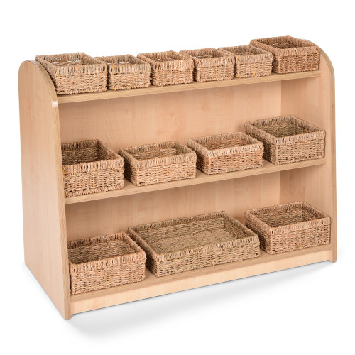 Low Level Unit with Rectangle Seagrass Basket Set