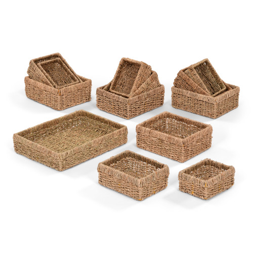 Mid Level Rectangle Seagrass Basket Set