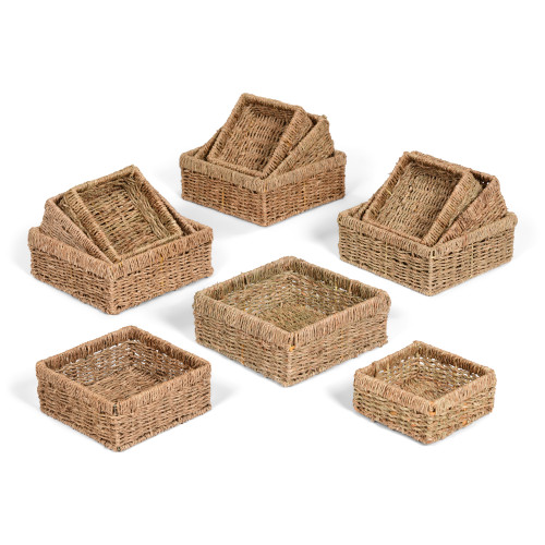 Mid Level Square Seagrass Basket Set