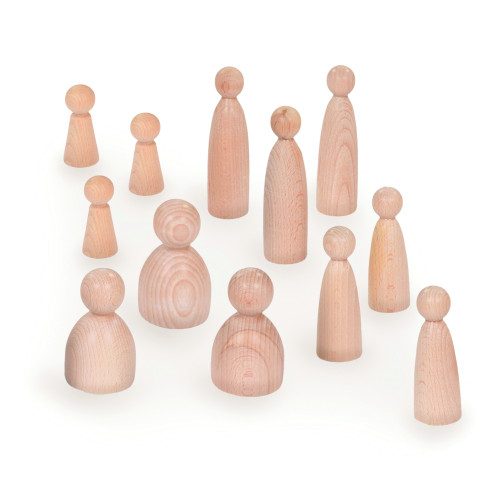 Small Set of Plain Wooden Figures