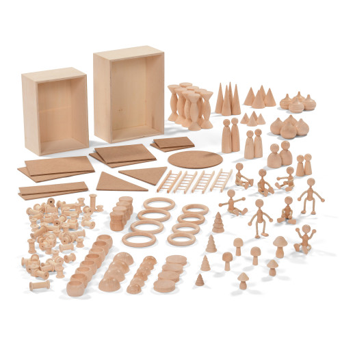 Wooden Blocks and Figures Enrichment Set