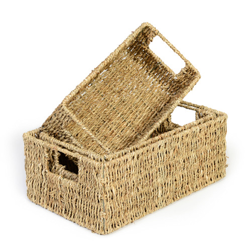 Set of 3 Deep Seagrass Baskets