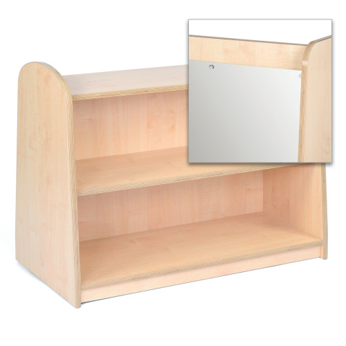 Low Level Closed Shelving Unit With Mirror