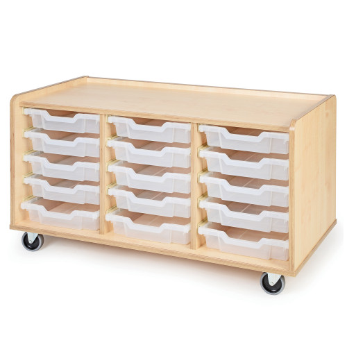 Mobile Tray Storage Unit 15 Shallow Gratnells Trays