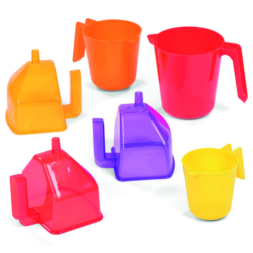 Set of Coloured Jugs and Funnels
