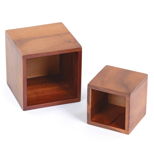 Set of 2 Dark Wooden Boxes