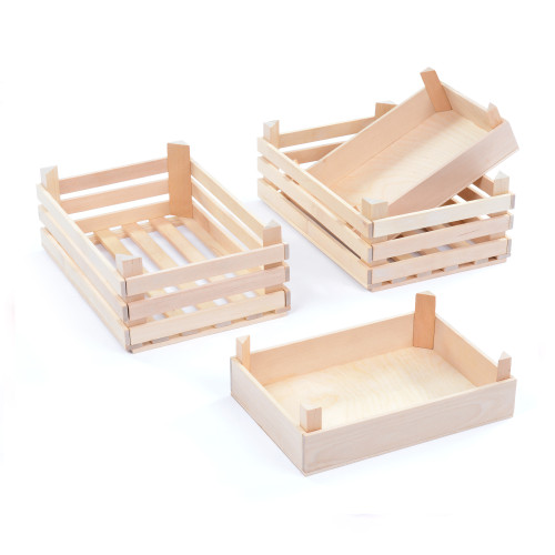 Set of Wooden Grocery Crates Role Play