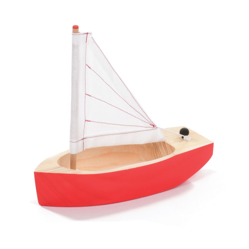Small World Red Wooden Sailing Boat