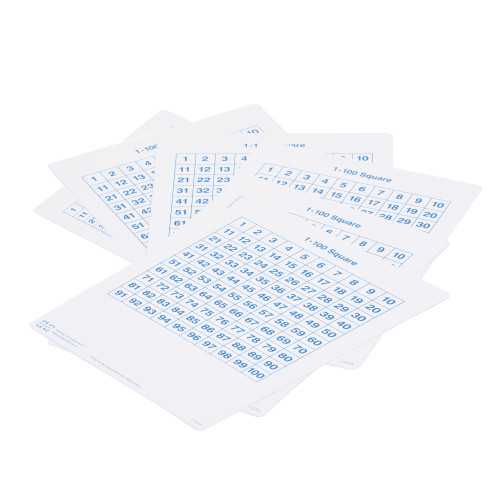 Set of x6 Maths 100 Square Whiteboards