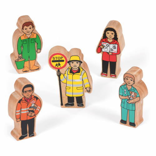 Small World Set of Wooden Community People