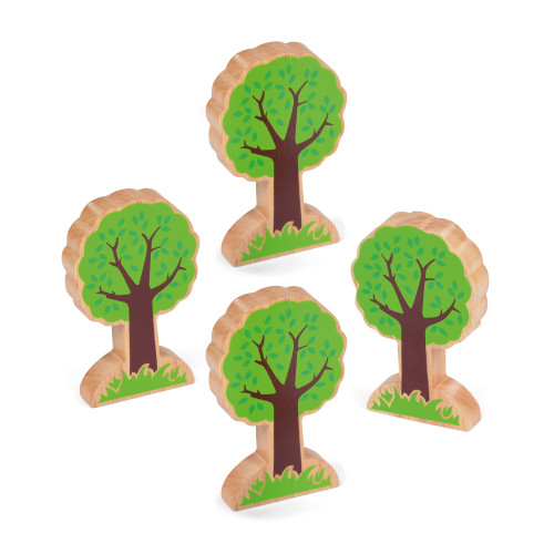 Small World Set of Green Wooden Trees
