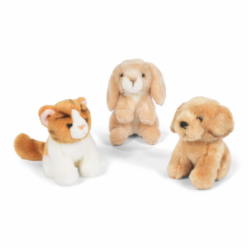 Set of Role Play Soft Toy Pet Babies Kitten Dog Rabbit
