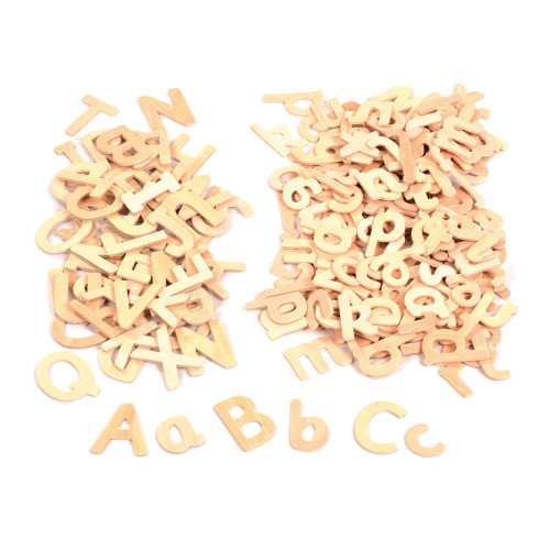 Set of Wooden Letters Upper and Lowercase
