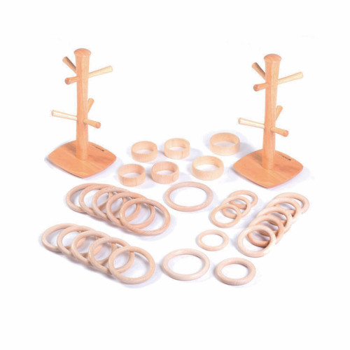 Set of Maths Wooden Poles and Rings