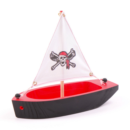 Black and Red Pirate Sail Boat