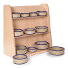 Mid Level Blue Trim Round Basket Storage Set