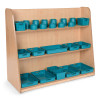 High Level Plastic Storage Set with Pots (Turquoise)