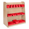 Mid Level Plastic Storage Set with Pots (Red)