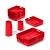 Low Level Unit with Plastic Storage & Pots (Red)