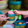 Set of Coloured Wooden Eggs